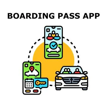 Car sharing app controlling journey and group passengers Stock Illustration