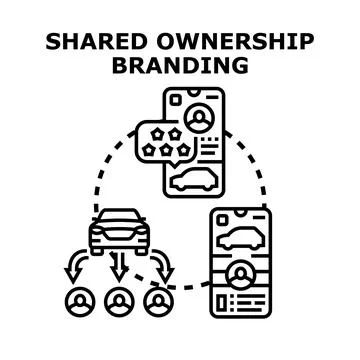 Car sharing app interface showing shared ownership concepts Stock Illustration
