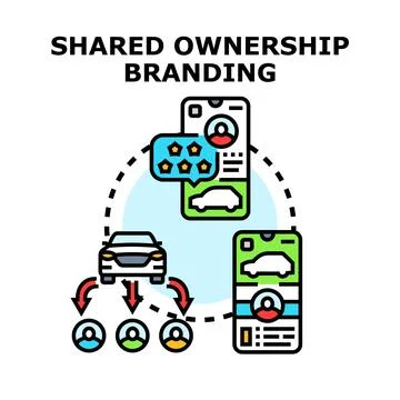 Car sharing app interface showing shared ownership concepts Stock Illustration