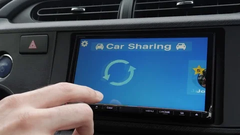Car Sharing app On Vehicle Dashboard Screen Video stock 81095175