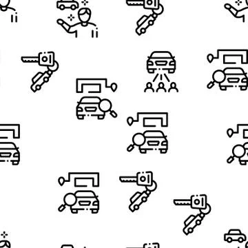 Car Sharing Business Seamless Pattern Vector Stock Illustration