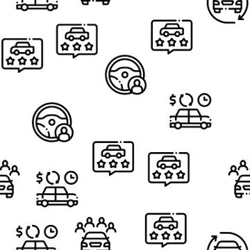 Car Sharing Business Seamless Pattern Vector イラスト素材