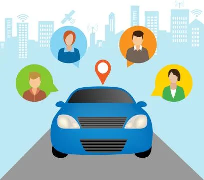 Car Sharing Concept Stock Illustration