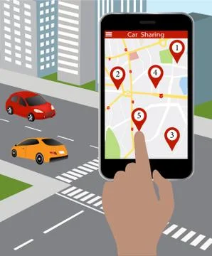 Car Sharing Concept Stock Illustration