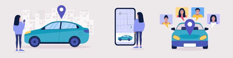 Car sharing concept Stock Illustration