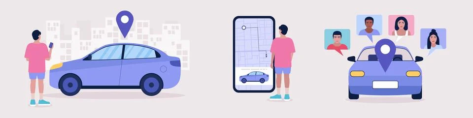 Car sharing concept Stock Illustration
