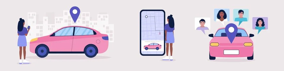Car sharing concept Stock Illustration