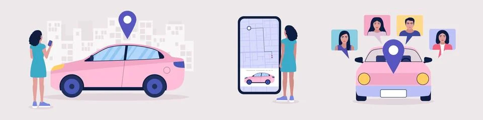 Car sharing concept Stock Illustration
