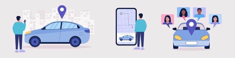 Car sharing concept Stock Illustration