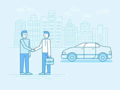 Car sharing concept - new model of car rental service Stock Illustration