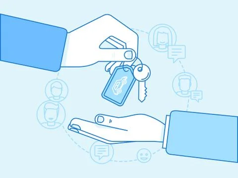 Car sharing concept - new model of car rental service Stock Illustration