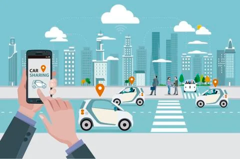 Car Sharing Stock Illustration