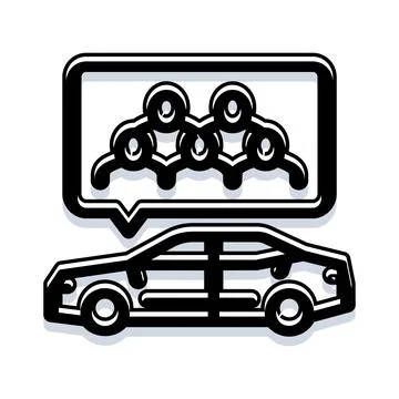 Car sharing passengers saving money and environment Stock Illustration