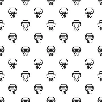 Car sharing seamless pattern with vehicle pick up and drop off Stock Illustration