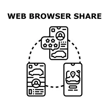 Car sharing service application connecting users online Stock Illustration