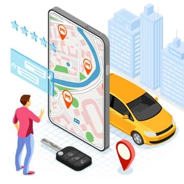 Car Sharing Service Concept Stock Illustration