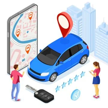 Car Sharing Service Concept Stock Illustration