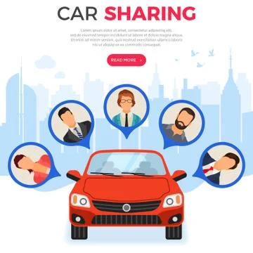 Car Sharing Service Concept Stock Illustration