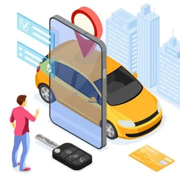 Car Sharing Service Concept Stock Illustration