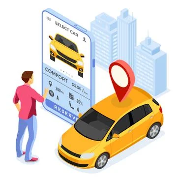 Car Sharing Service Concept Stock Illustration