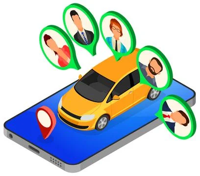 Car Sharing Service Concept Stock Illustration