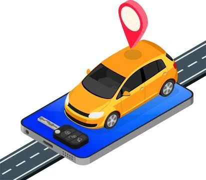 Car Sharing Service Concept Stock Illustration