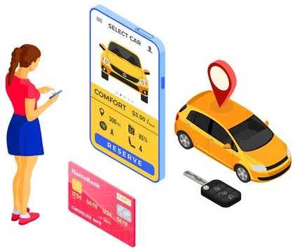 Car Sharing Service Concept Illustrazione stock