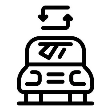 Car sharing service with exchanging keys for convenient transportation Illustrazione stock