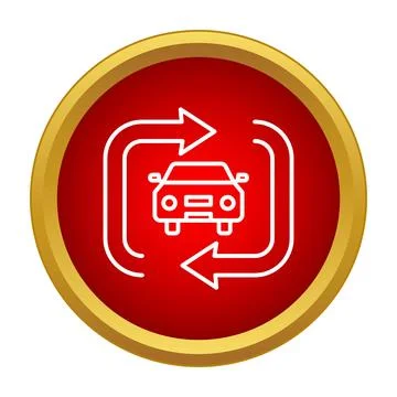 Car sharing service icon with circular arrows Stock Illustration