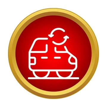 Car sharing service icon with rotation arrows Stock Illustration