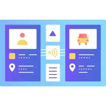 Car sharing service mobile app vector icon Stock Illustration