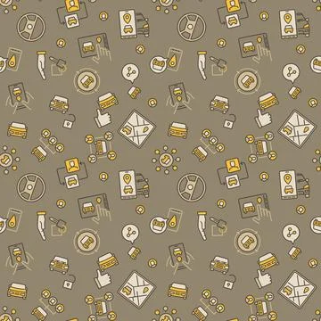 Car Sharing vector Carsharing concept colored Seamless Pattern Stock Illustration
