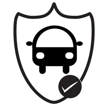 Car shield icon on white background. Car insurance sign. Auto insurance Stock Illustration