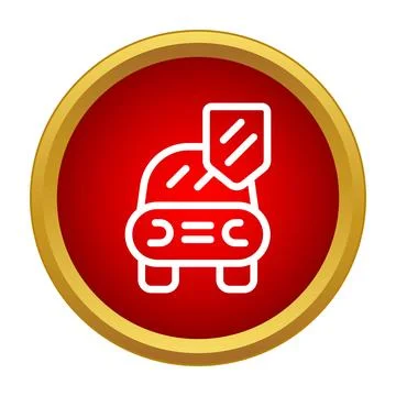 Car with shield protecting vehicle security concept Illustrazione stock
