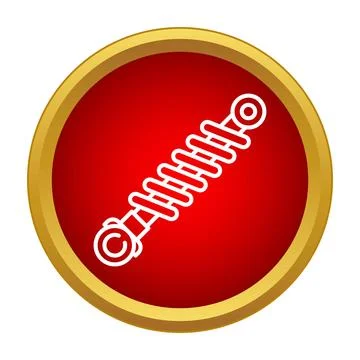 Car shock absorber icon in red circle Stock Illustration