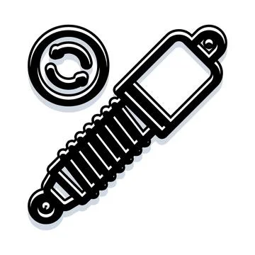 Car shock absorber suspension system icon Illustration