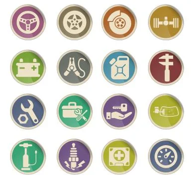 Car shop icon set Stock Illustration