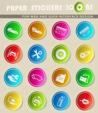 Car shop icon set Stock Illustration