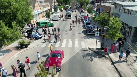 Car Show Aerial View Stock Footage 209668823