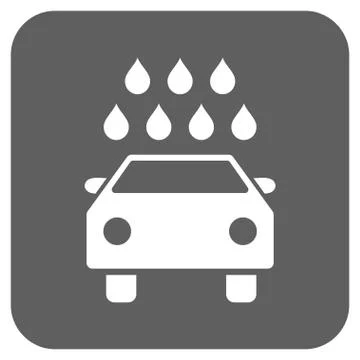 Car Shower Flat Squared Glyph Icon 库存插图