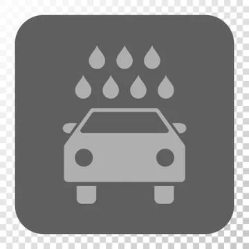 Car Shower Rounded Square Button Illustrazione stock