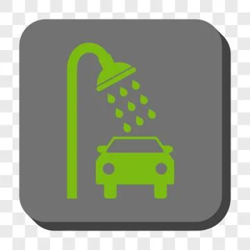 Car Shower Rounded Square Button 스톡 일러스트