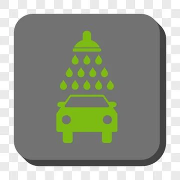 Car Shower Rounded Square Button Stock Illustration