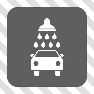 Car Shower Rounded Square Button Stock Illustration