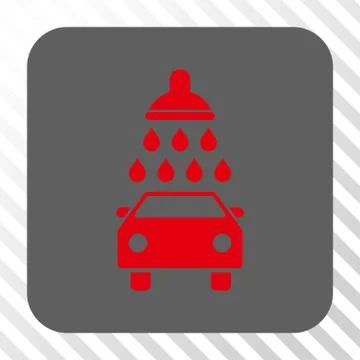 Car Shower Rounded Square Button Stock Illustration