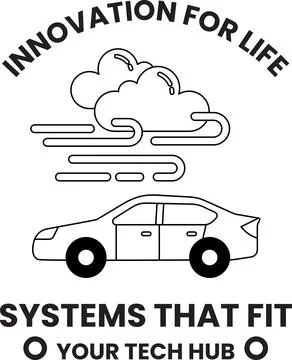 A car is shown with a cloud in the background Stock Illustration
