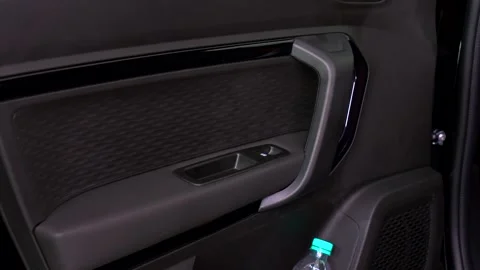 Car side  door has a bottle space Stock Footage 266411884