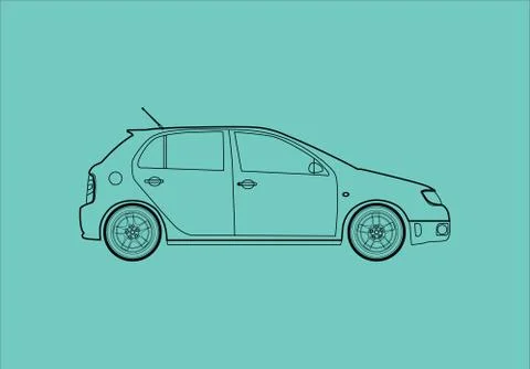 Car from the side Stock Illustration