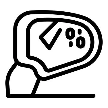 Car side mirror with blind spot detection system showing check mark icon Stock Illustration