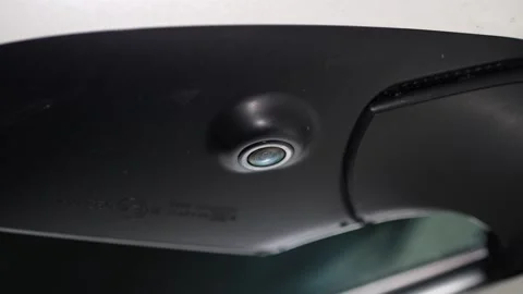 Car side mirror bottom view with built-in surround view camera. Stock Footage 344596185